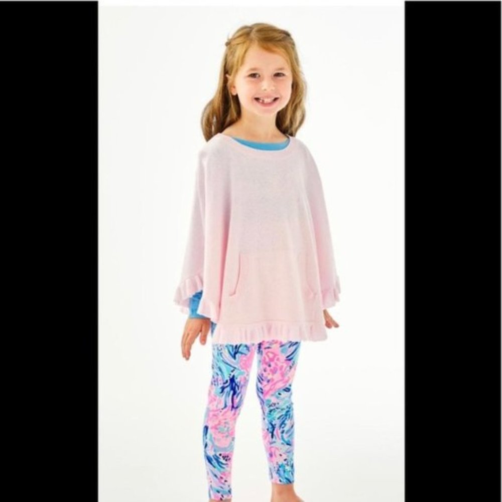 Lilly Pulitzer Girls Frosted Pink Hani Poncho size medium NWT - Picture 2 of 8